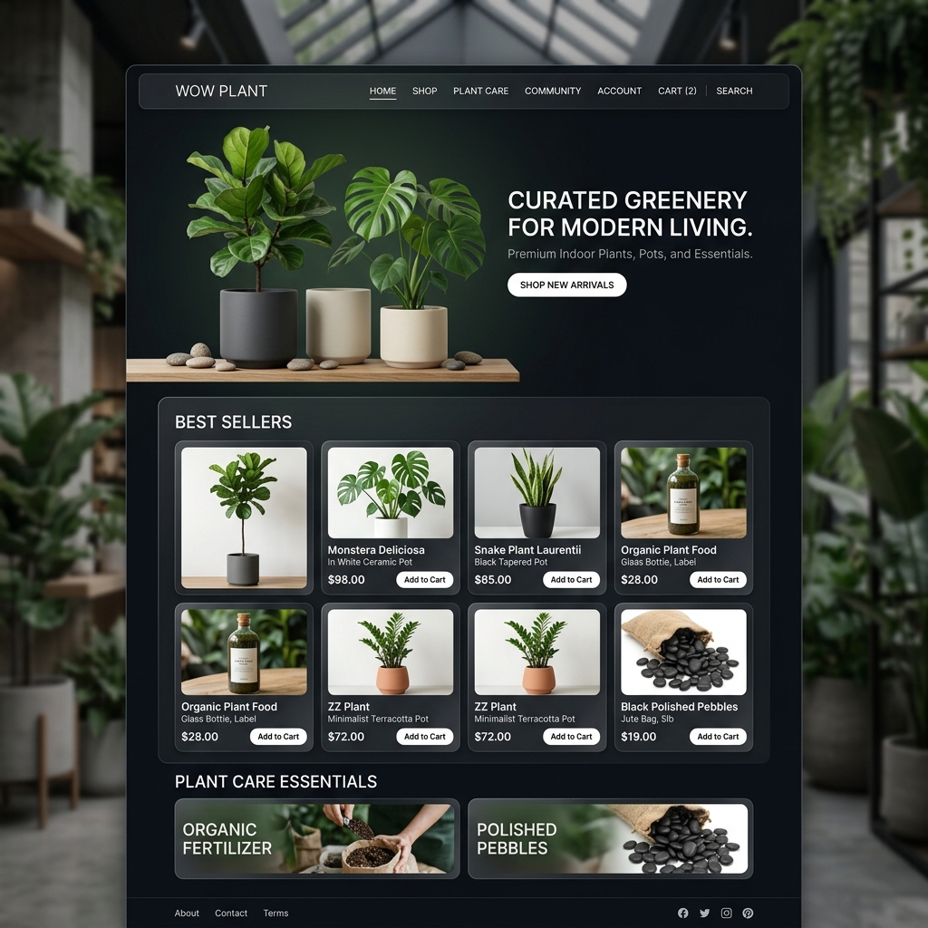 Wow Plant Odoo E-commerce Interface